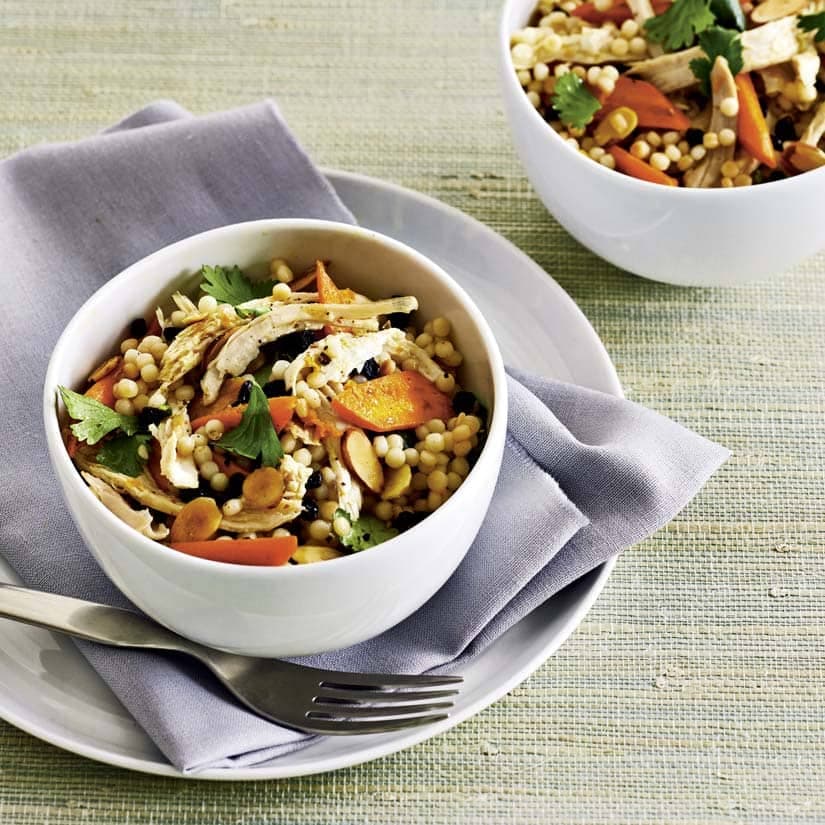 Couscous israélien dinde carottes rôties