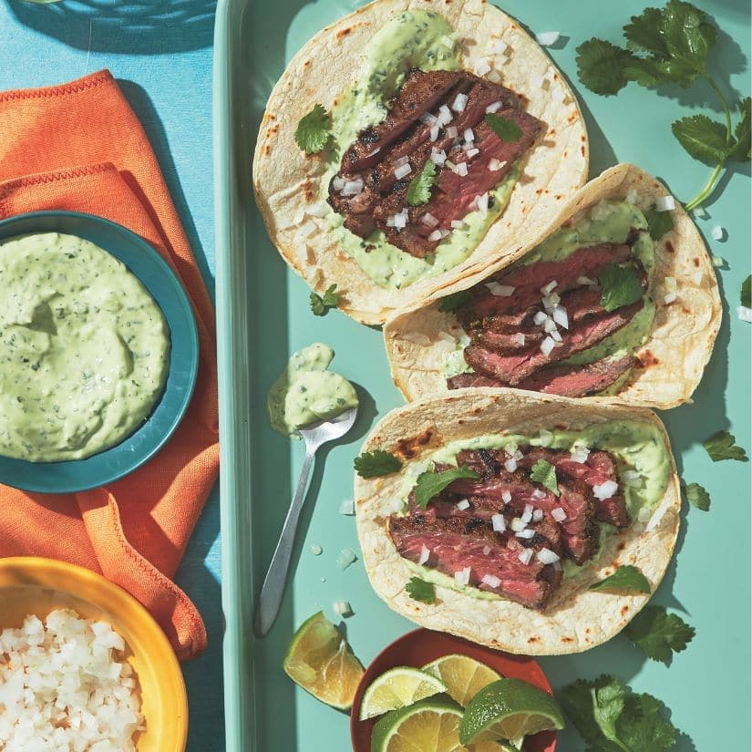 Tacos au bœuf style carne asada