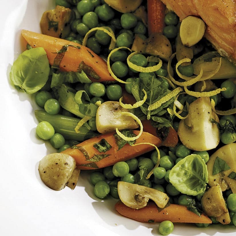 Poêlée jardinière et sa gremolata de basilic