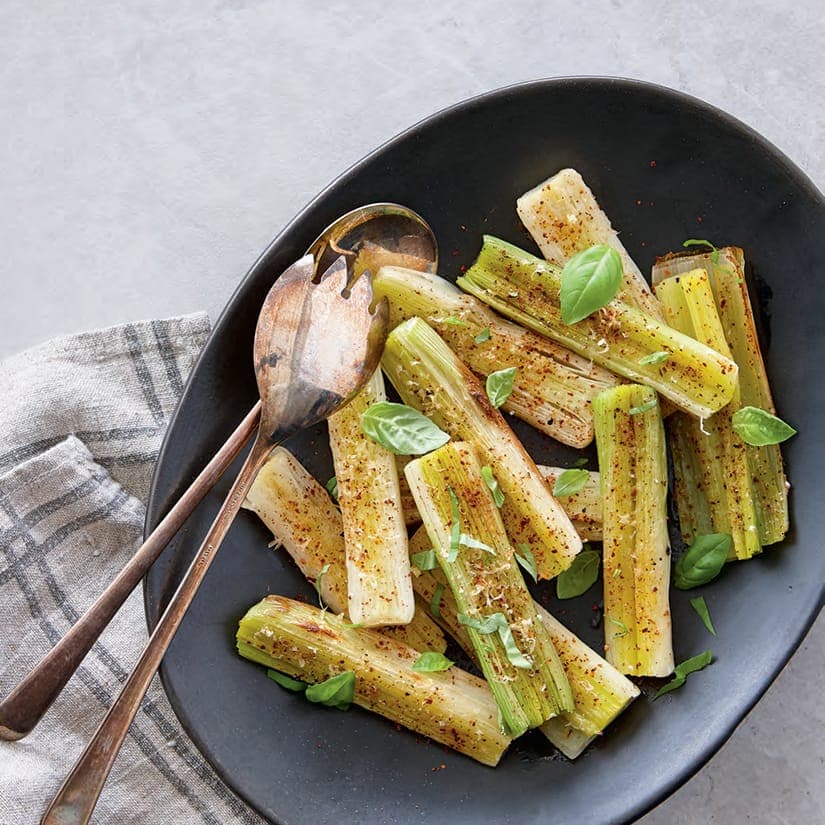 Poireaux rôtis au parmesan