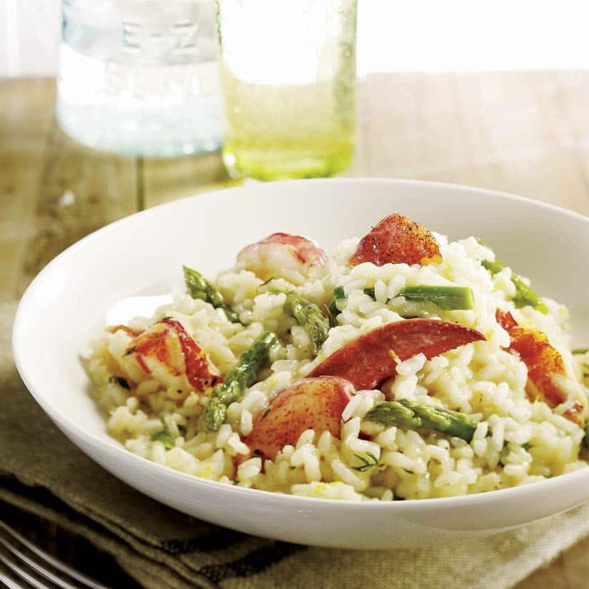 Risotto au homard et aux asperges