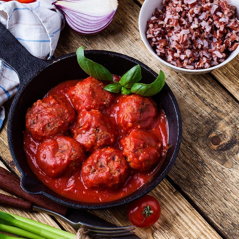 Boulettes sans viande en sauce tomate