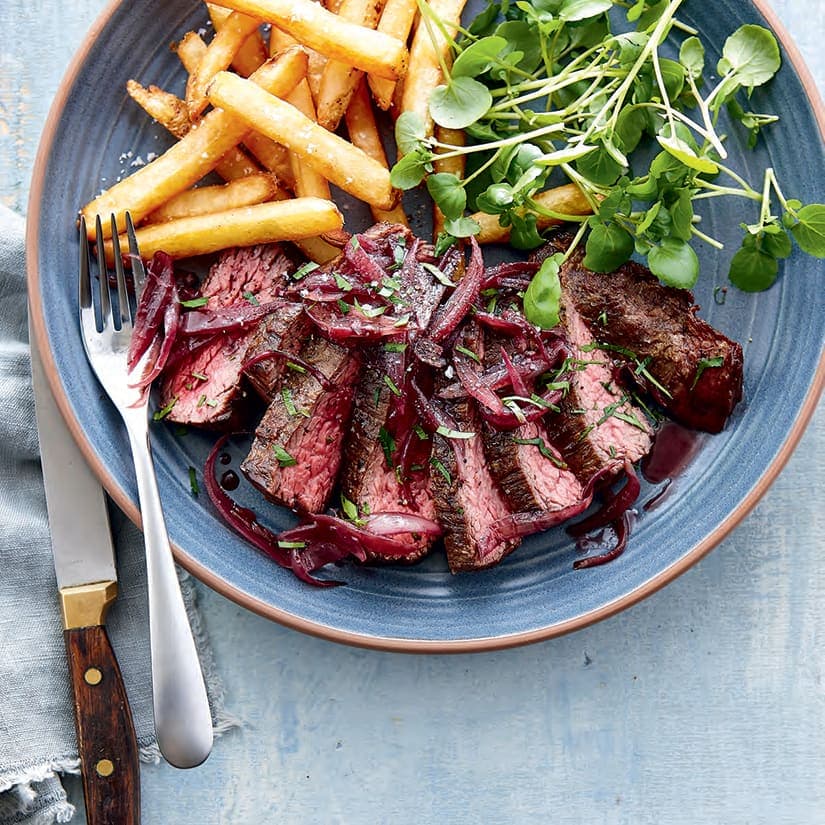 Bavette à l’échalote et au vin rouge