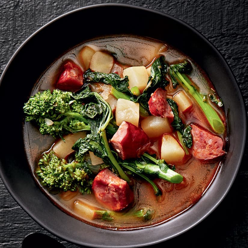 Soupe aux rapinis et au chorizo