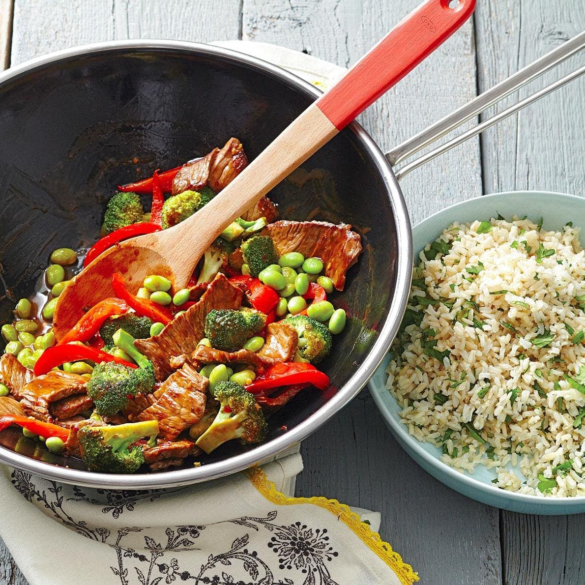 Sauté de boeuf aux édamames