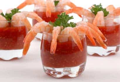 Crevettes, sauce cocktail méditerranéenne