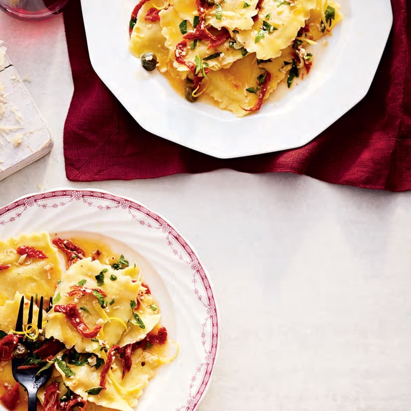 Raviolis au citron et aux tomates séchées