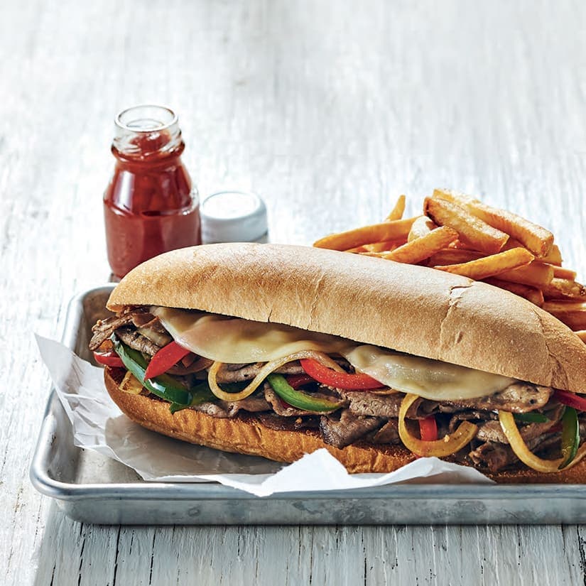 Sous-marins façon Philly, steak & poivrons