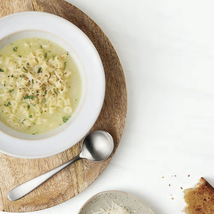 Soupe de pâtes au parmesan