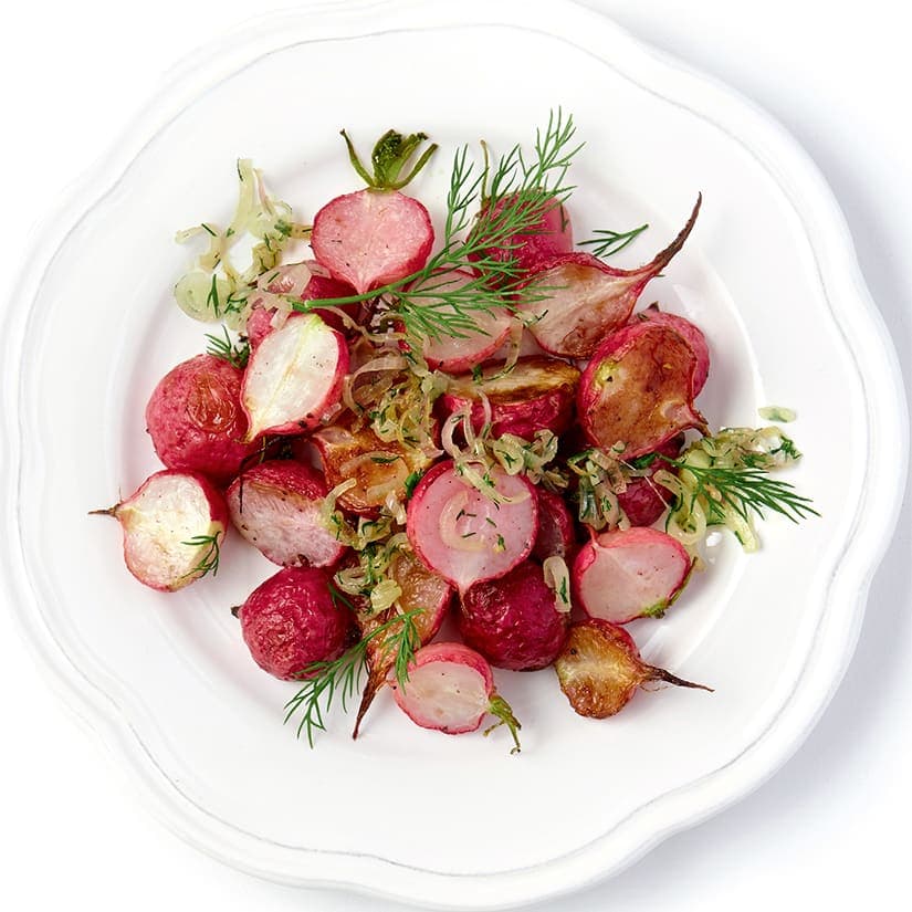 Radis rôtis au beurre d’aneth