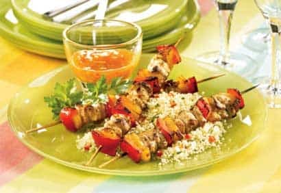 Brochettes de porc à l'ananas