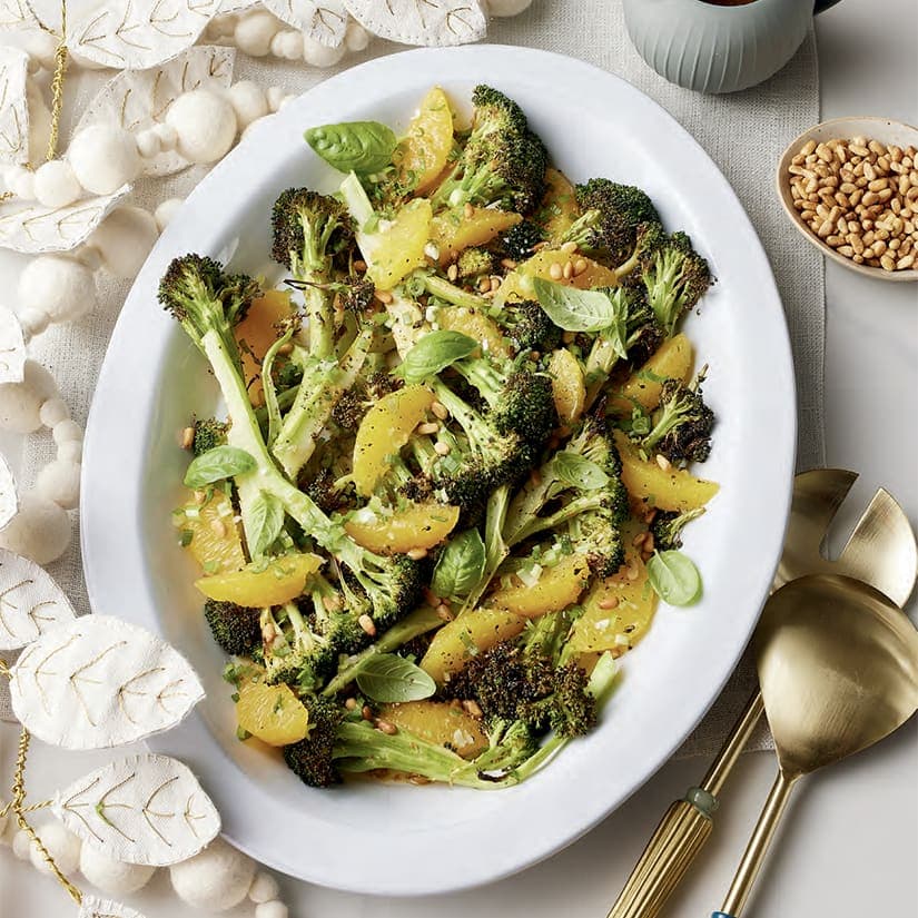 Salade de brocoli rôti à l’orange et au gingembre