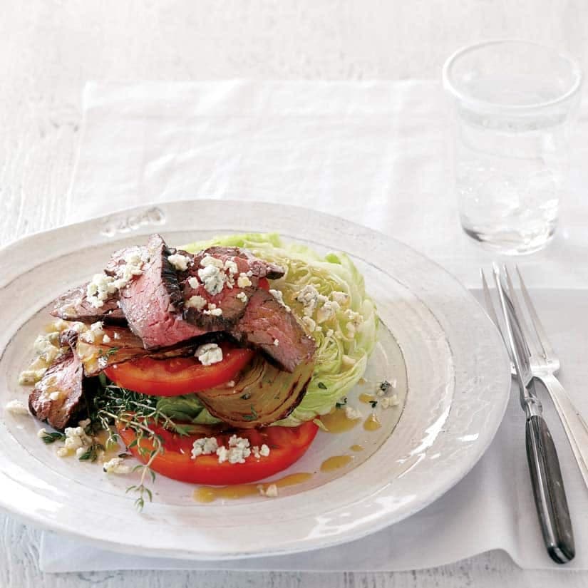 Salade étagée de bavette grillée