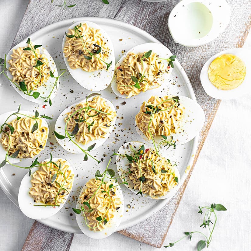 Oeufs farcis chorizo et olives