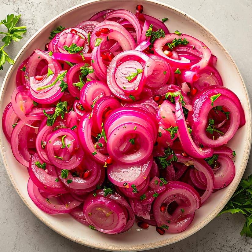 Oignons rôtis et marinés