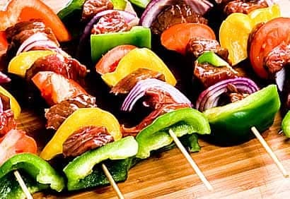 Brochettes de boeuf et de poivrons