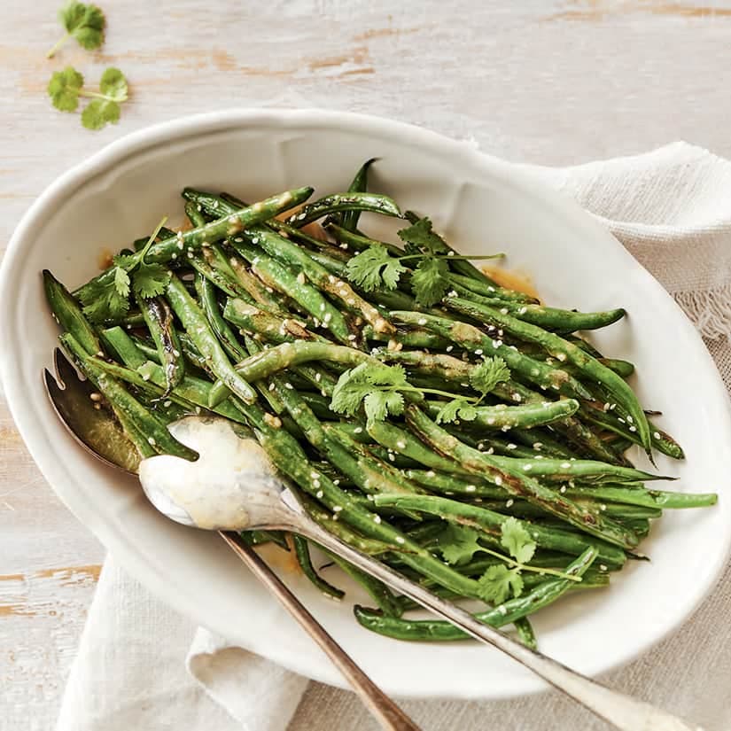Haricots verts au beurre à l’ail et au miso