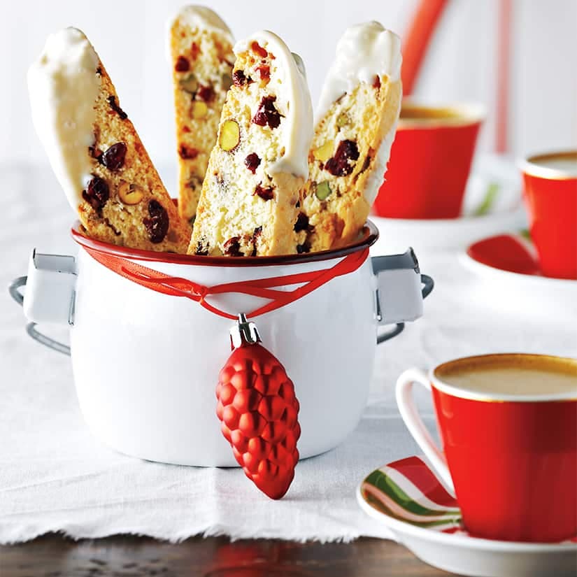 Biscottis aux pistaches et aux canneberges