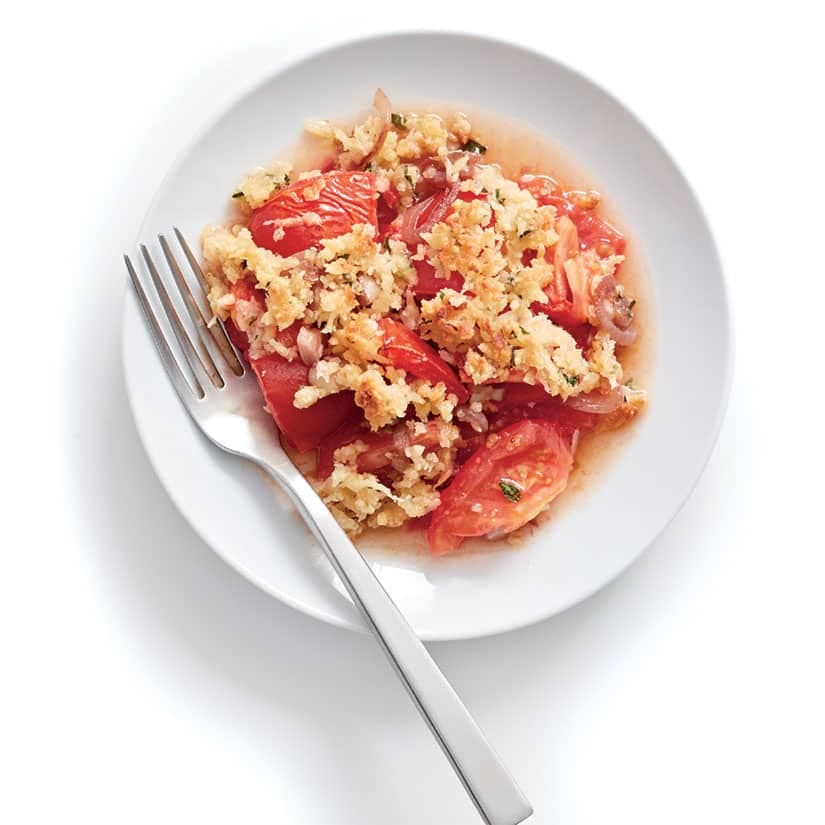 Crumble de tomates au gruyère