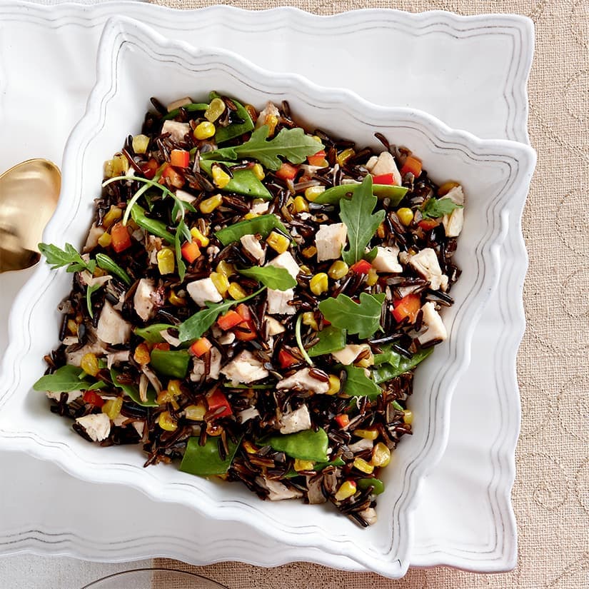 Salade de riz sauvage au dindon et au maïs grillé