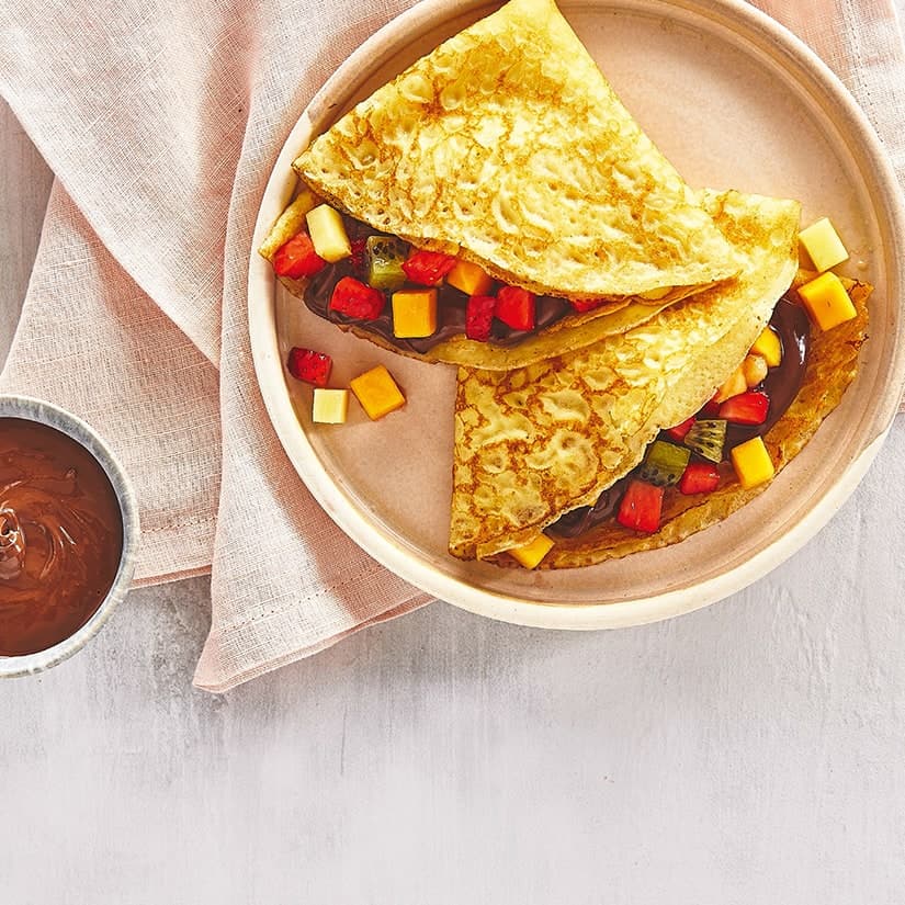 Crêpes fines aux fruits et au Nutella®