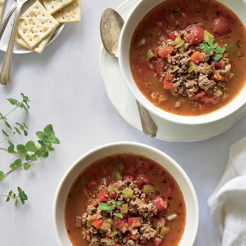 Soupe style poivron farci