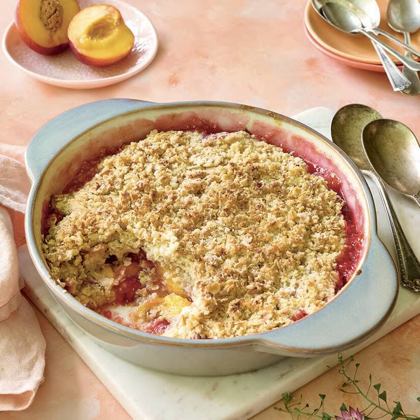Croustade aux pêches et à la vanille