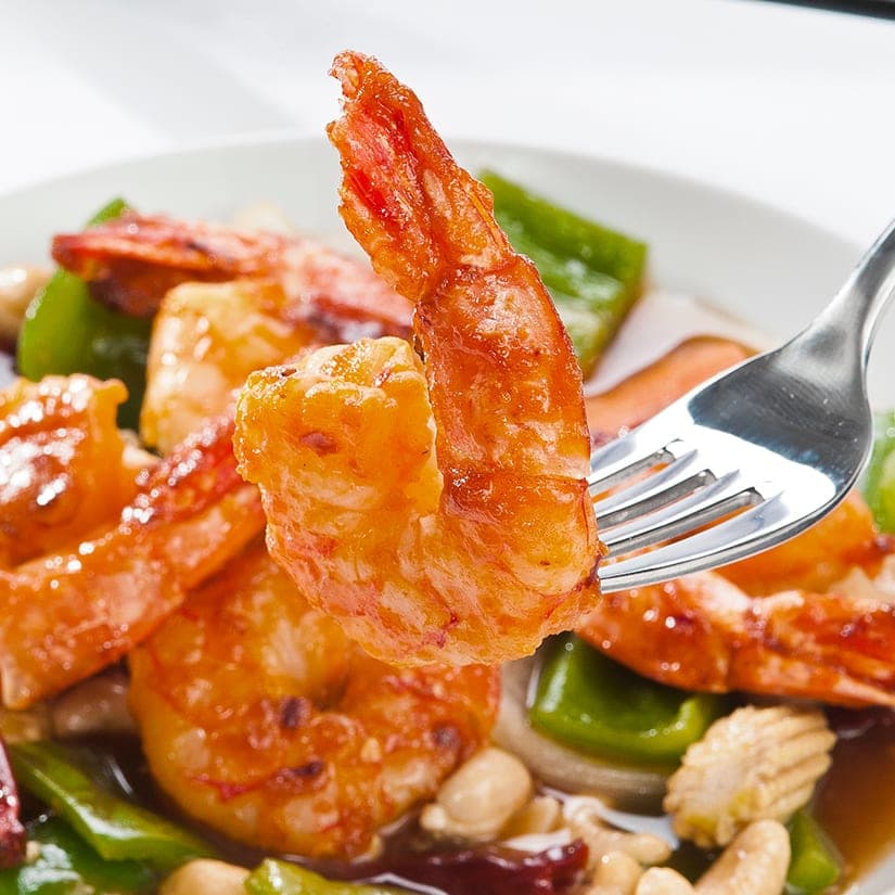 Sauté de crevettes et de légumes