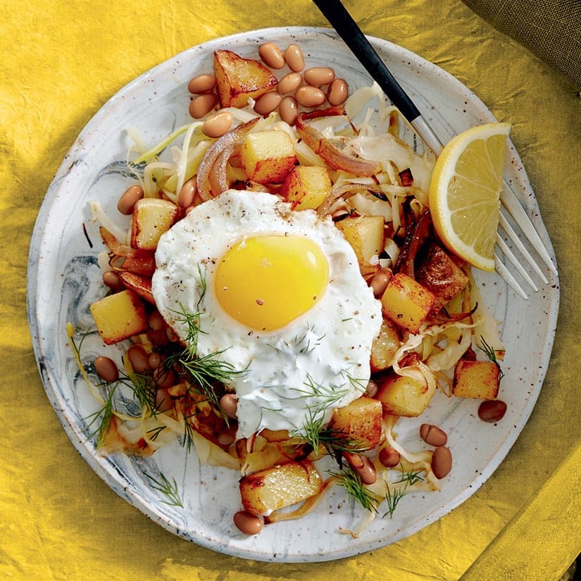 Poêlée d'automne et oeufs miroir