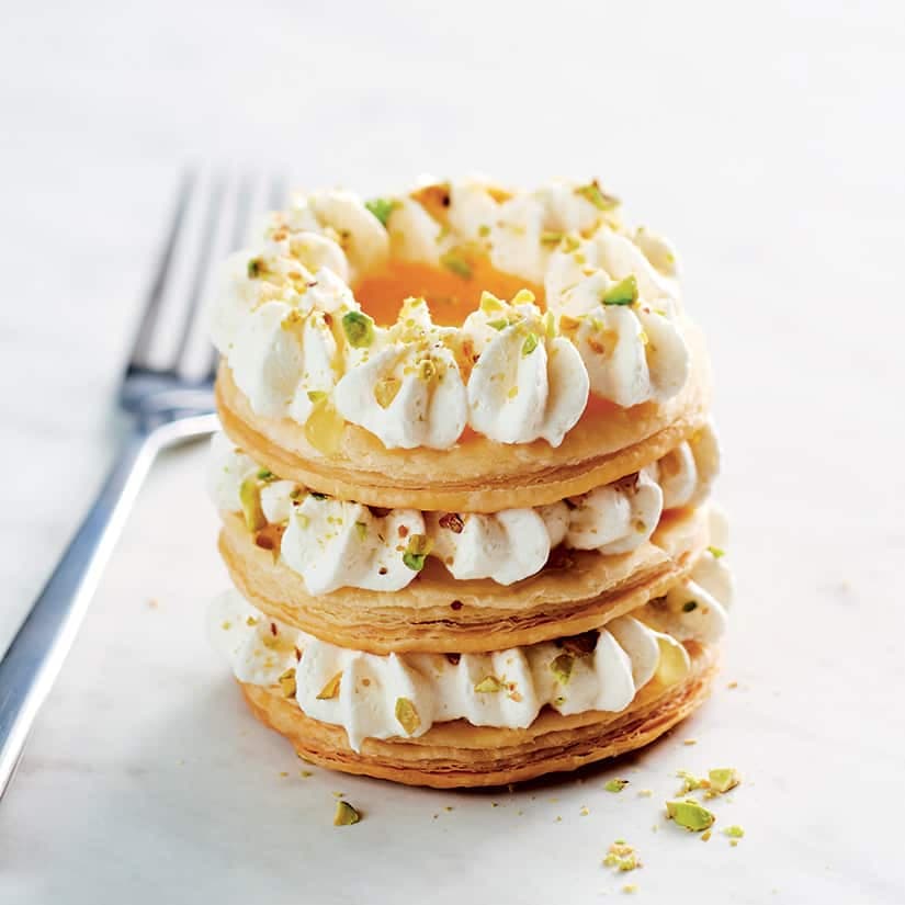 Millefeuilles au citron et aux pistaches