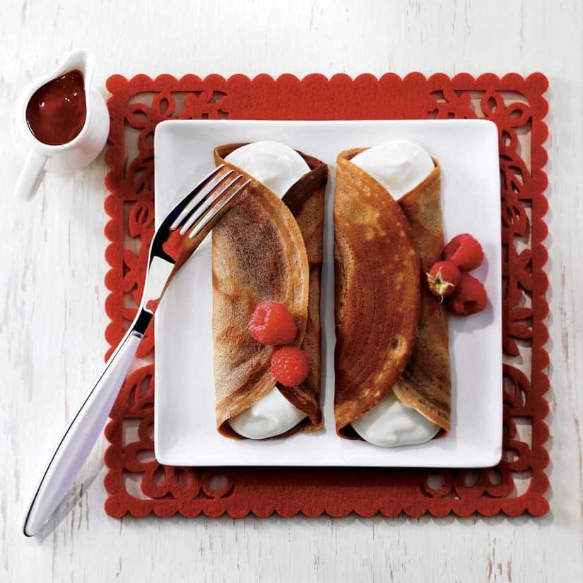 Crêpes au chocolat, garniture au mascarpone
