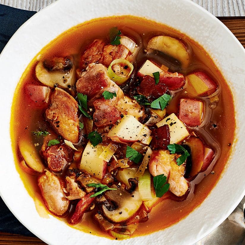 Soupe façon coq au vin