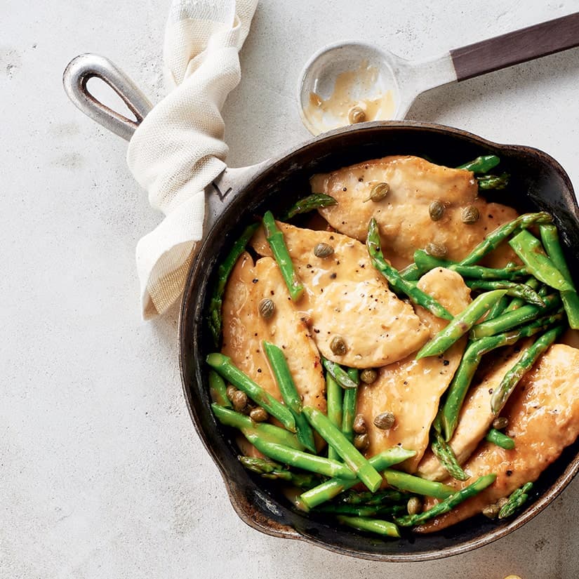 Poulet citronné aux asperges
