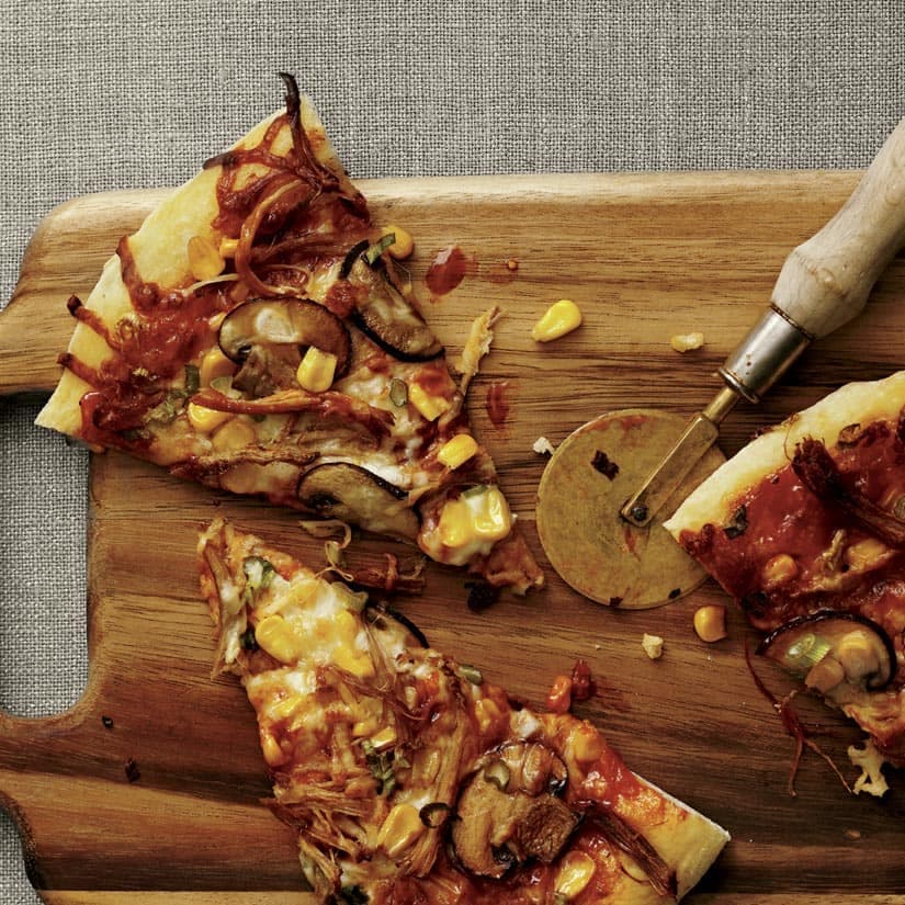 Pizza au porc effiloché barbecue