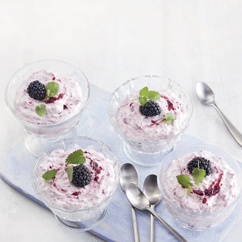 Mousse aux mûres et au cassis