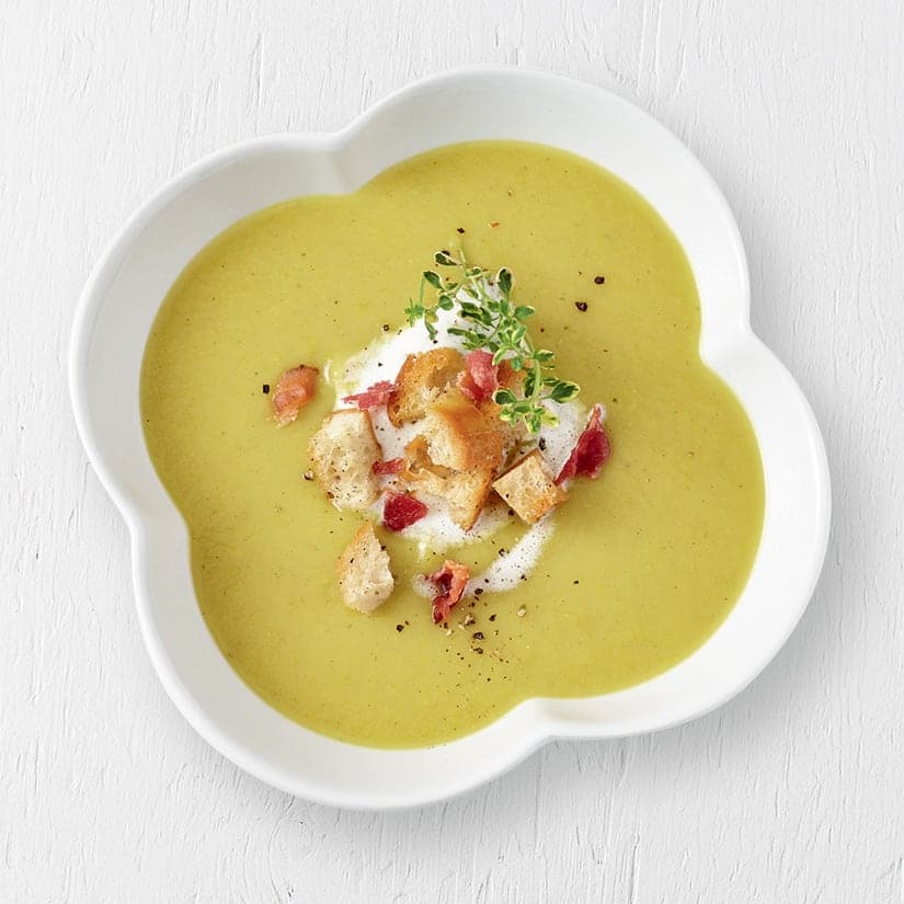 Potage poire, poireau et cari