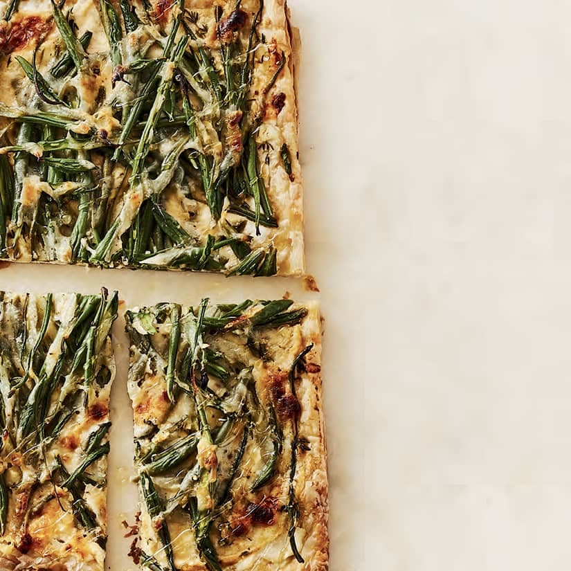 Tarte feuilletée aux haricots verts et au fromage