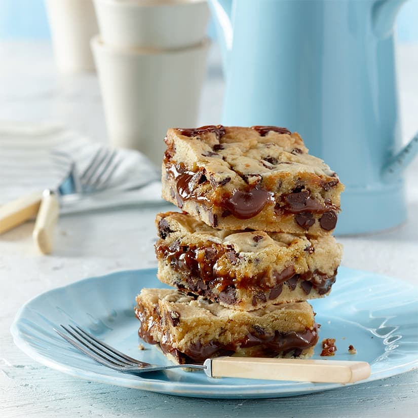 Carrés biscuits, chocolat et dulce de leche