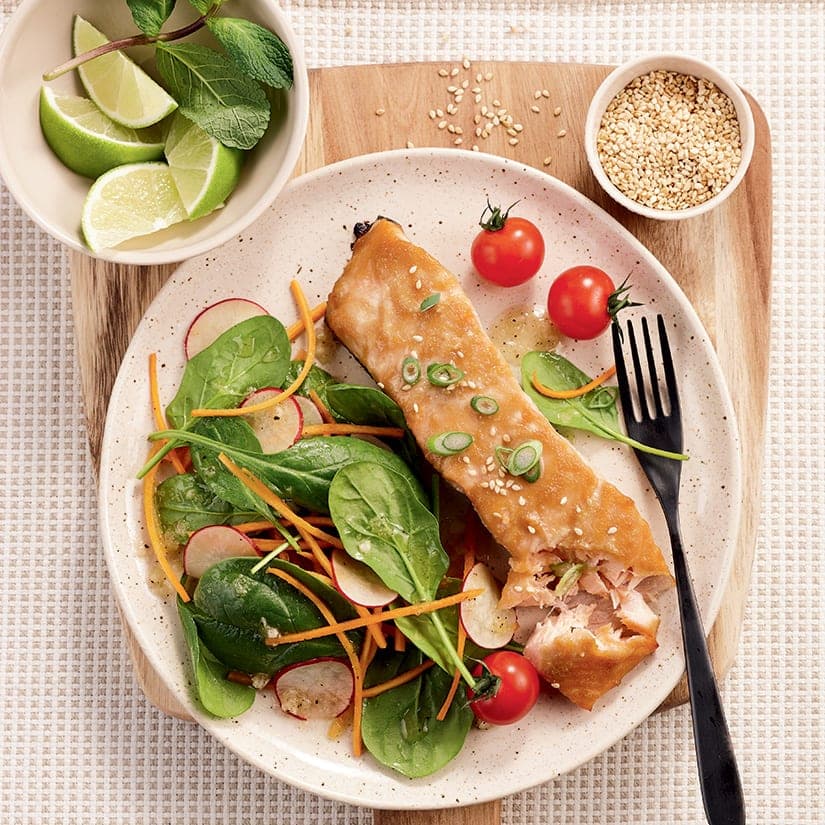 Saumon laqué à l’érable et au miso