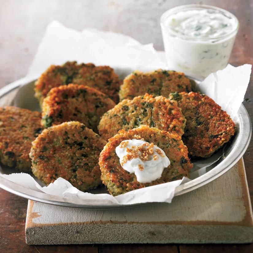 Croquettes quinoa, sauce yogourt citron