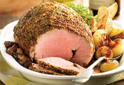 Rôti de veau à la moutarde, sauce vin blanc