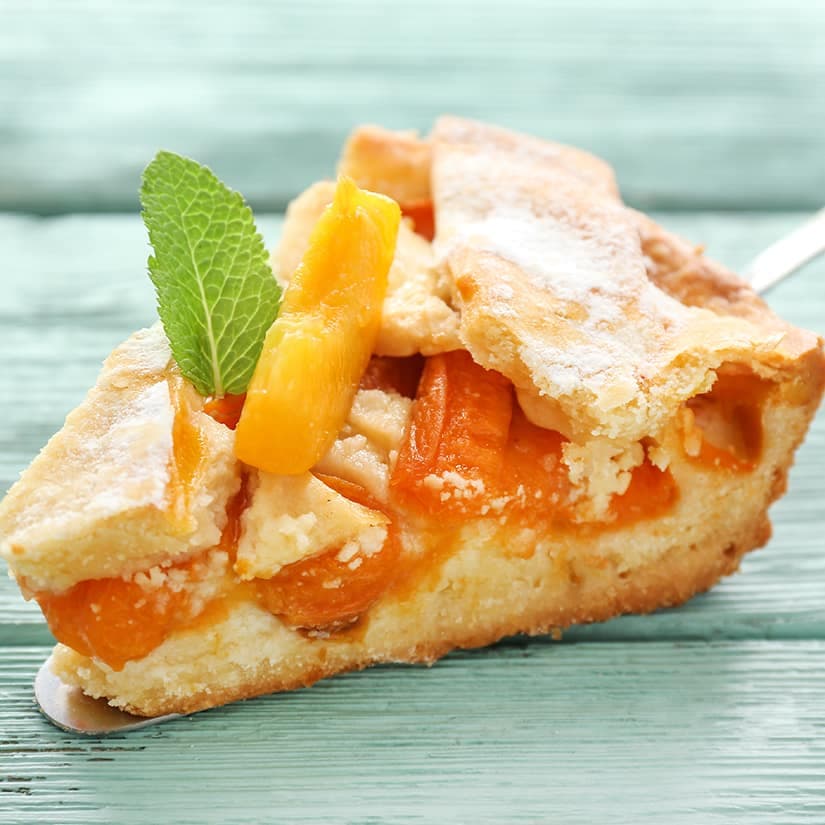 Tarte crémeuse aux pêches