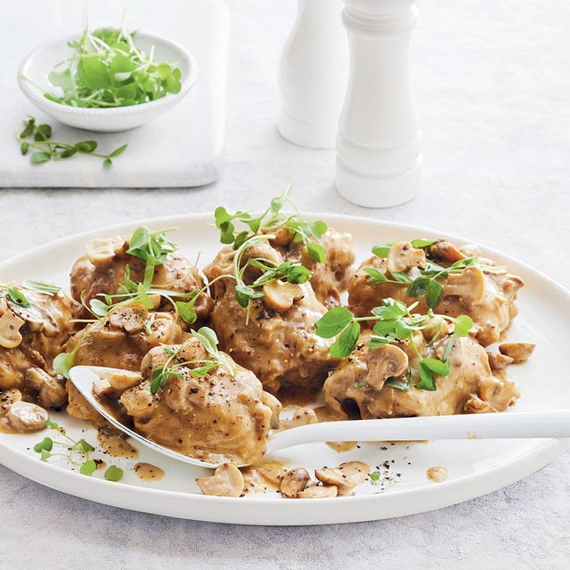 Mijoté de poulet aux champignons