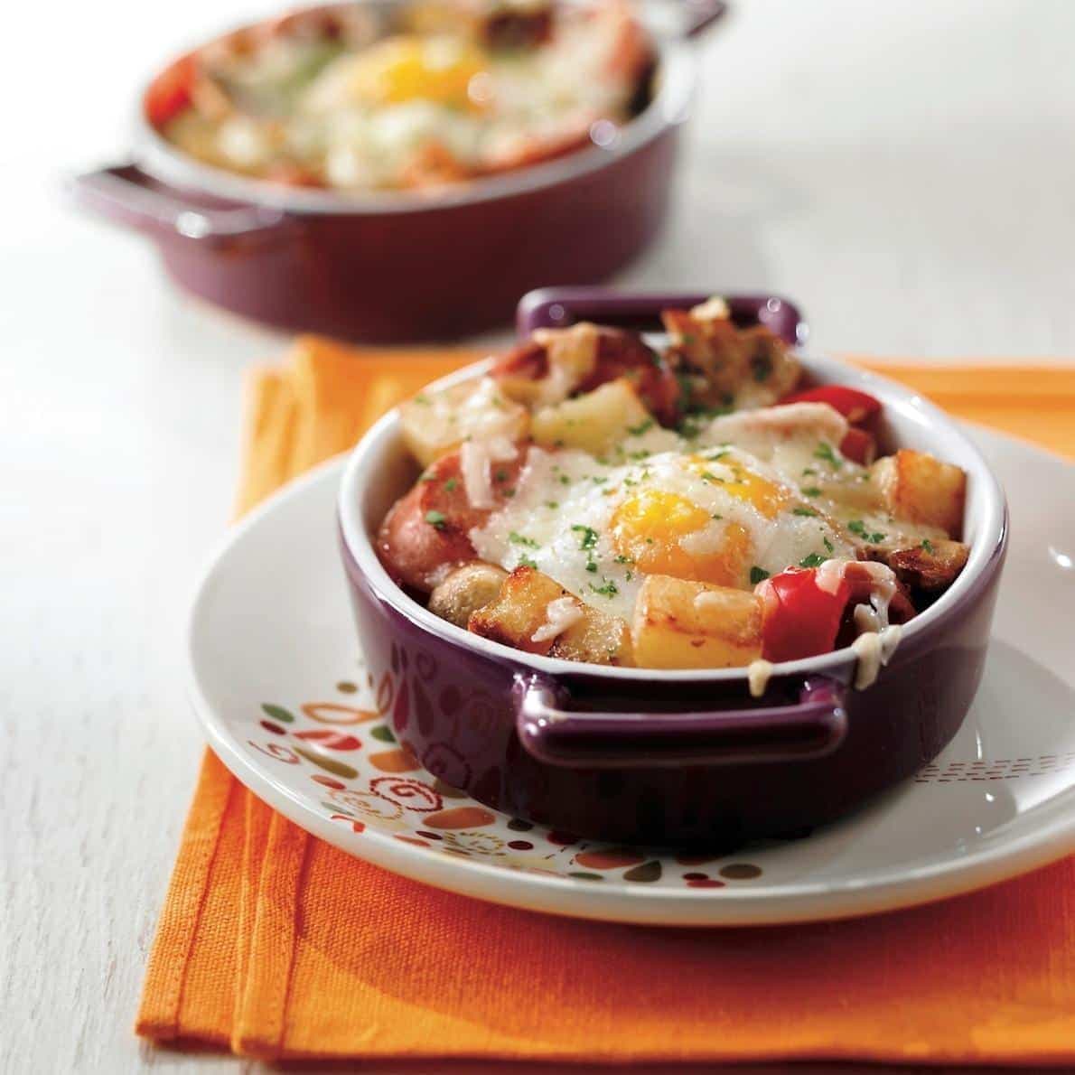 Trio oeufs, saucisses et pommes de terre