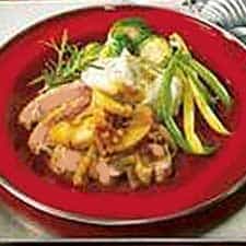 Poitrines de canard aux pommes