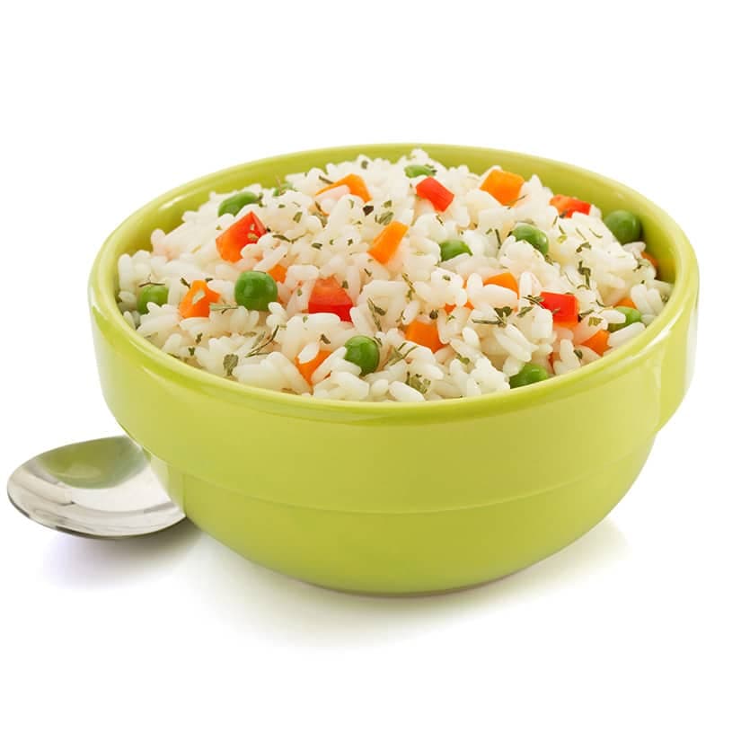 Riz aux petits pois et au poivron rouge