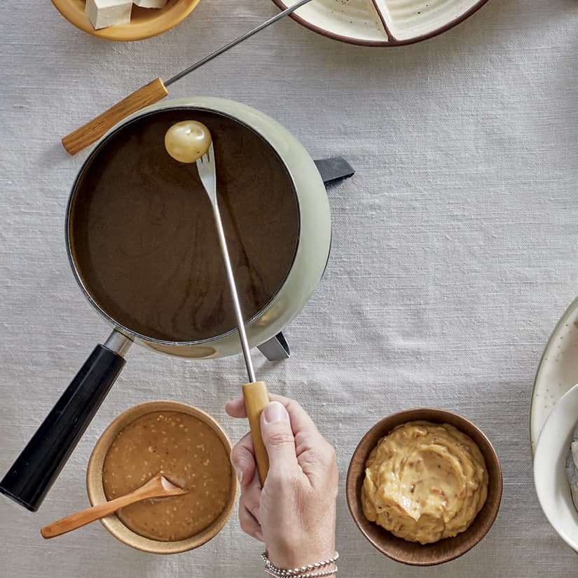 Fondue chinoise au bouillon de champignons