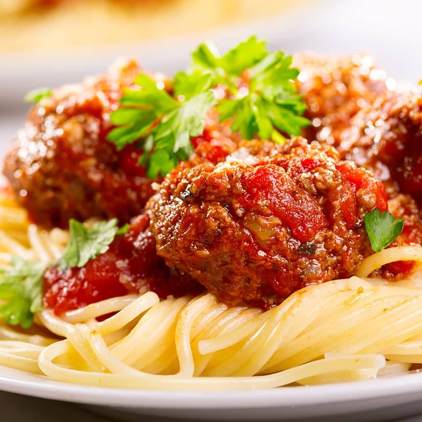 Spaghettis aux boulettes de veau