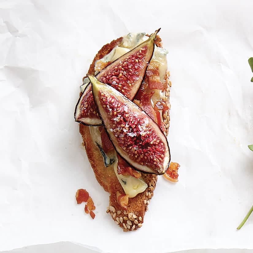 Canapés figues, pancetta et bleu