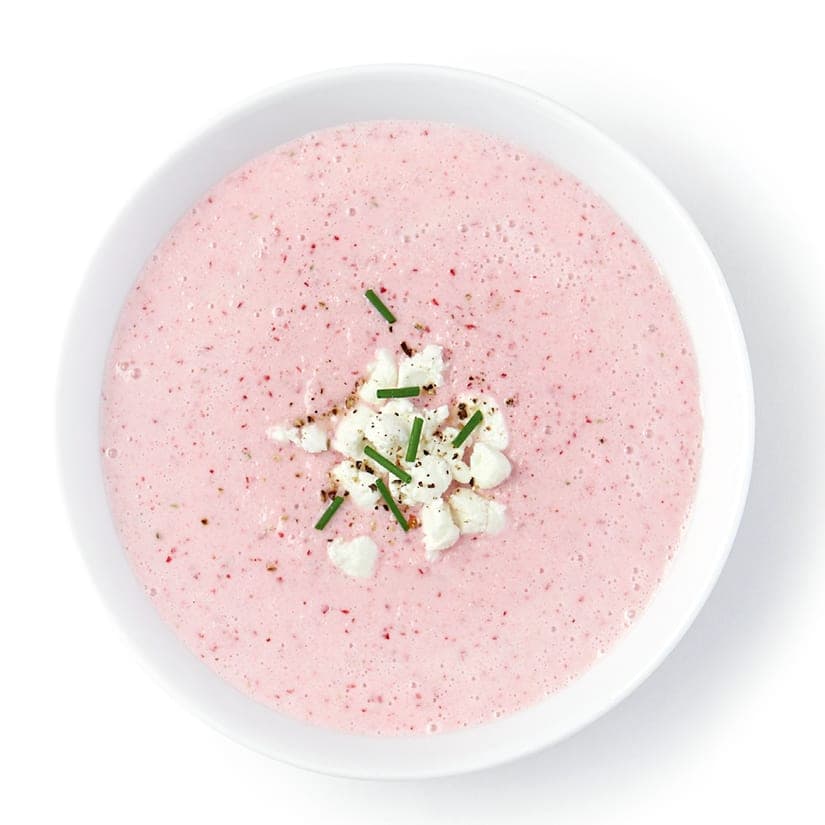 Soupe froide de radis au fromage de chèvre